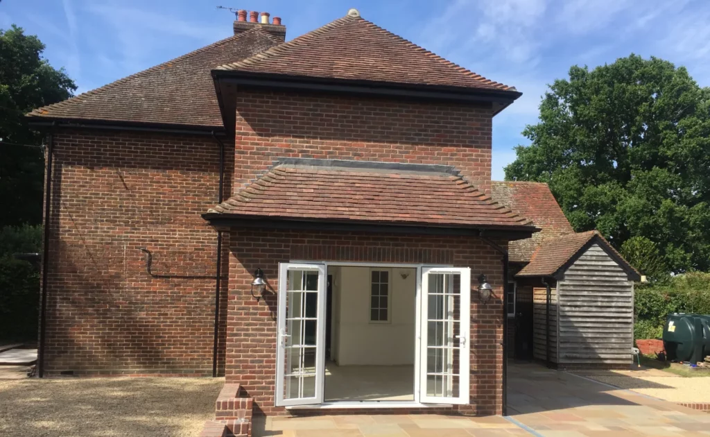 Patio doors on a house extension